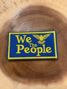 Blue and Yellow "We The People" Embroidered Patch